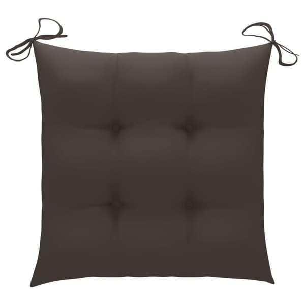 vidaXL Trädgårdsstolar 2 st med taupe dynor massiv teak
