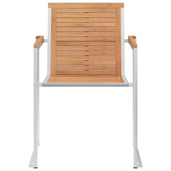 vidaXL Trädgårdsstolar 2 st med dynor massiv teak och stål