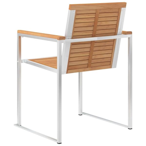 vidaXL Trädgårdsstolar 2 st med dynor massiv teak och stål
