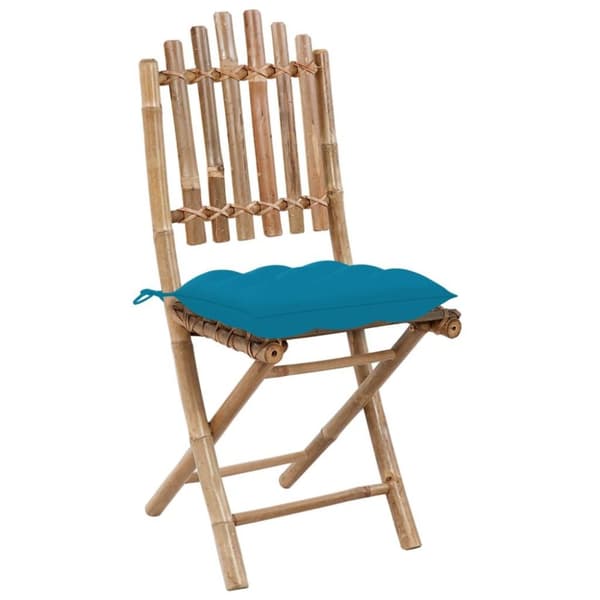 vidaXL foldbare havestole 2 stk. med hynder bambus