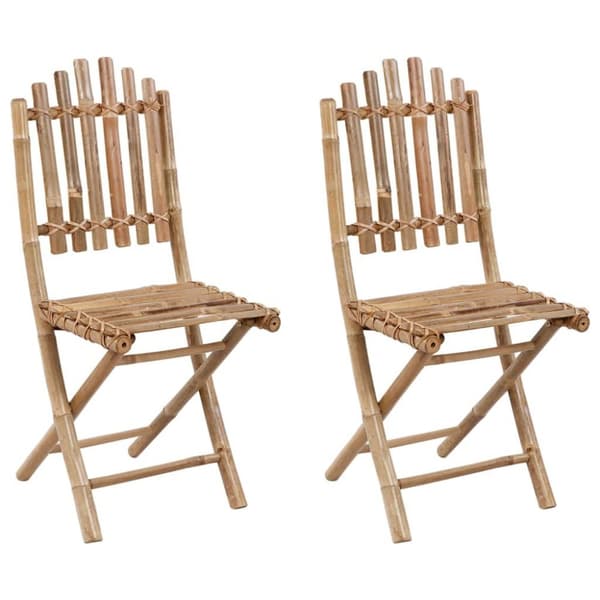 vidaXL foldbare havestole 2 stk. med hynder bambus