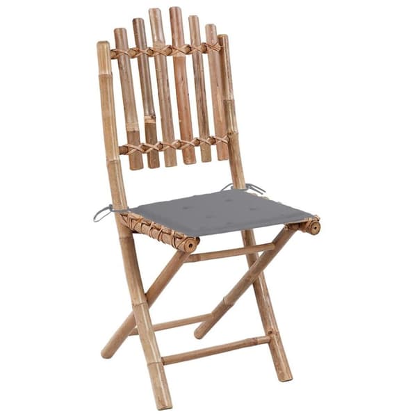 vidaXL foldbare havestole 2 stk. med hynder bambus