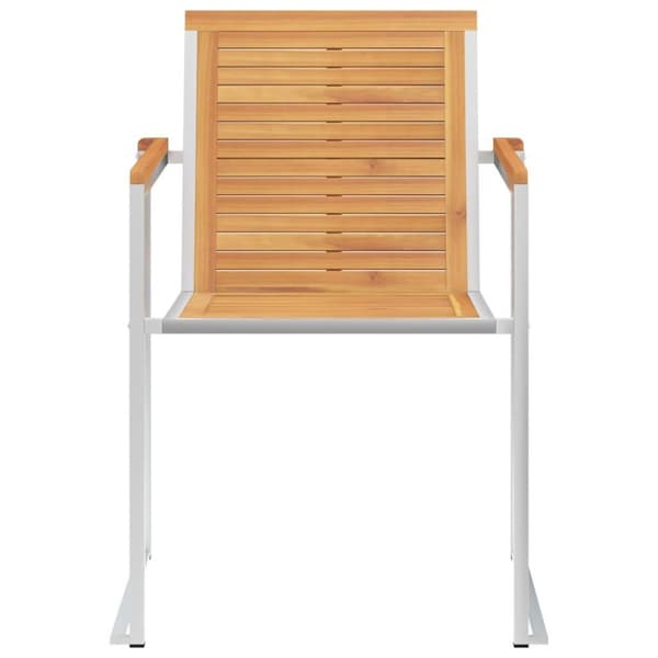 vidaXL Trädgårdsstolar 2 st med dynor massiv teak och stål