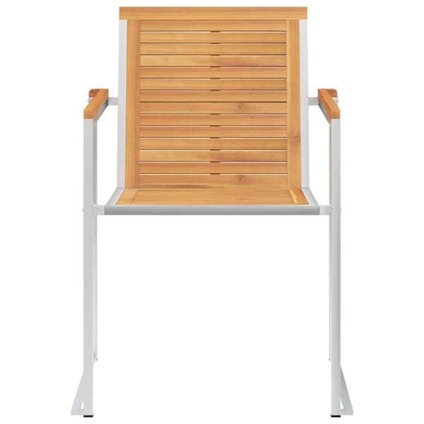 vidaXL Trädgårdsstolar 2 st med dynor massiv teak och stål