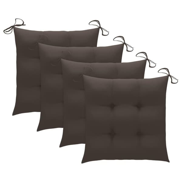 vidaXL Trädgårdsstolar med taupe dynor 4 st massiv teak