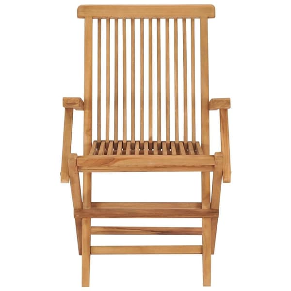 vidaXL Trädgårdsstolar med gräddvita dynor 4 st massiv teak