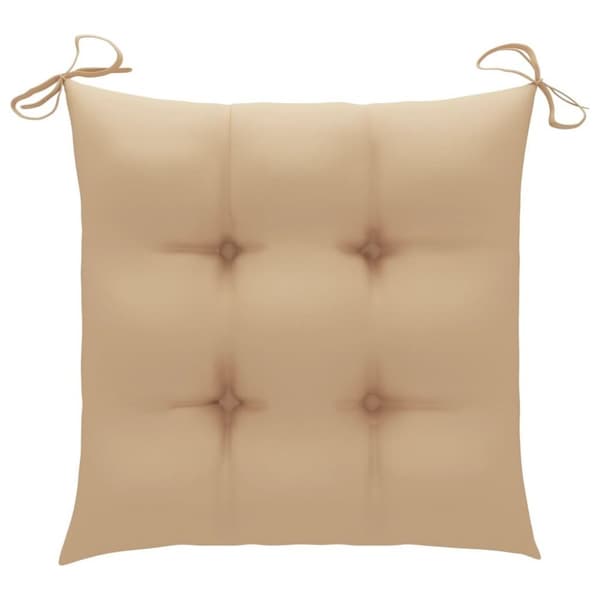 vidaXL Trädgårdsstolar med beige dynor 4 st massiv teak