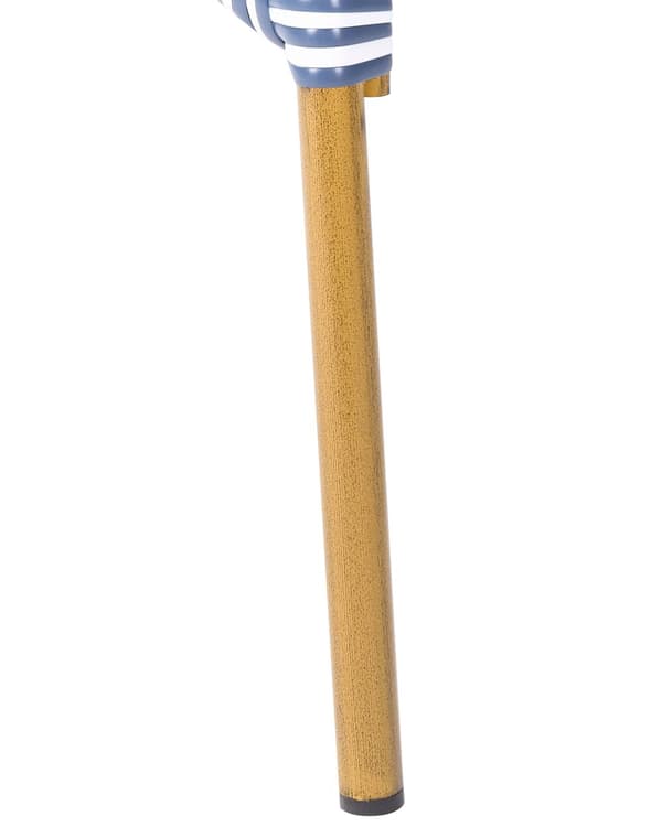 Havestole Natur Beige Blå Hvid PE Rattan Sæt 4 stk Stabelstole med Armlæn Stole til Udendørs Terrasse Have Indretning Retro Firkantet Mønster