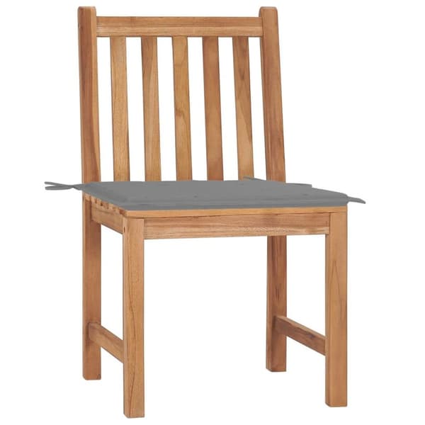 vidaXL Trädgårdsstolar 2 st med dynor massiv teak