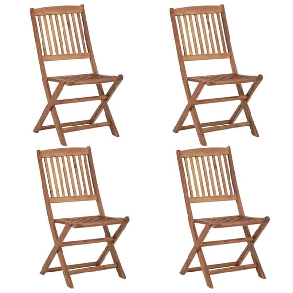 vidaXL foldbare havestole 4 stk. massivt akacietræ