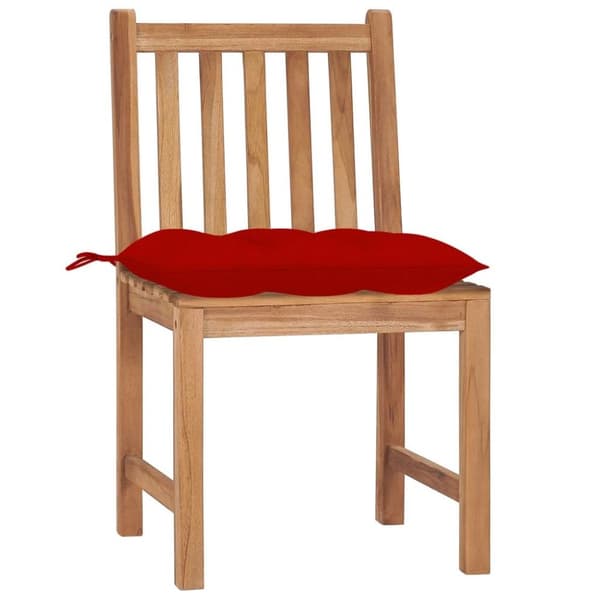 vidaXL Trädgårdsstolar 2 st med dynor massiv teak