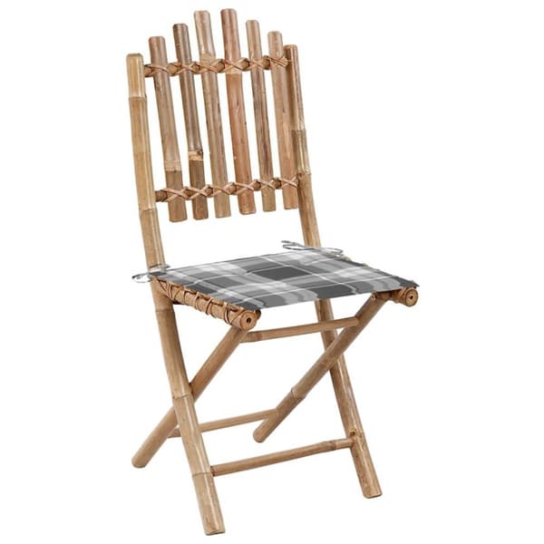vidaXL foldbare havestole 2 stk. med hynder bambus