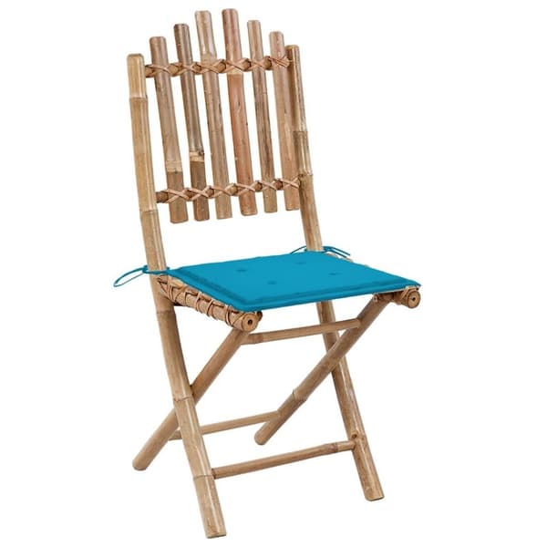 vidaXL foldbare havestole 2 stk. med hynder bambus