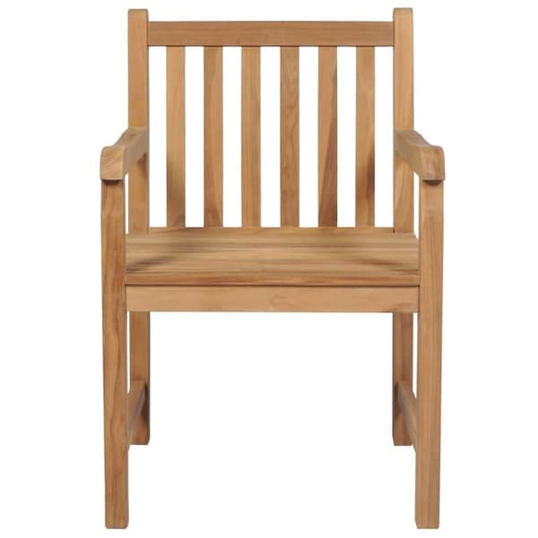 vidaXL havestole 2 stk. med beige hynder massivt teaktræ