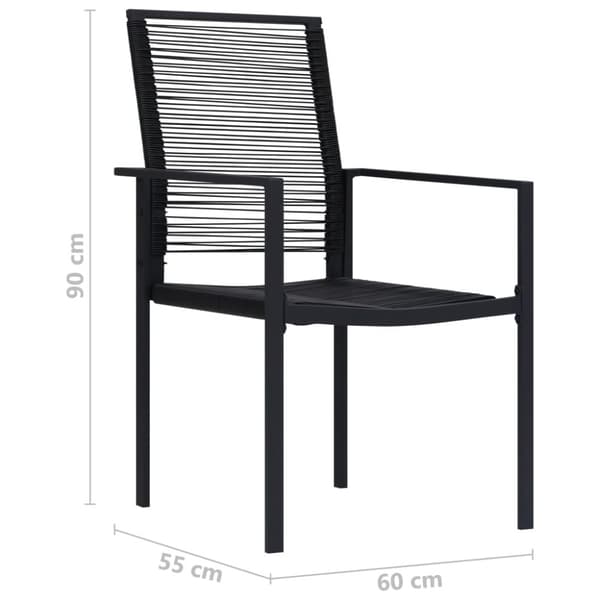 vidaXL Hagestoler 2 stk PVC rotting svart