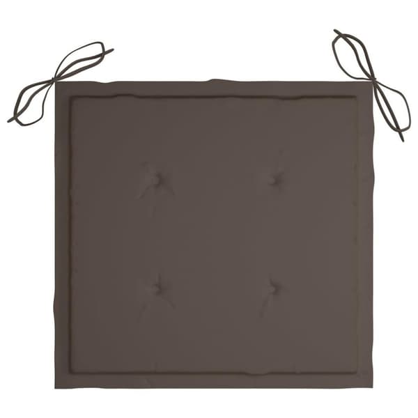 vidaXL Trädgårdsstolar med taupe dynor 8 st massiv teak