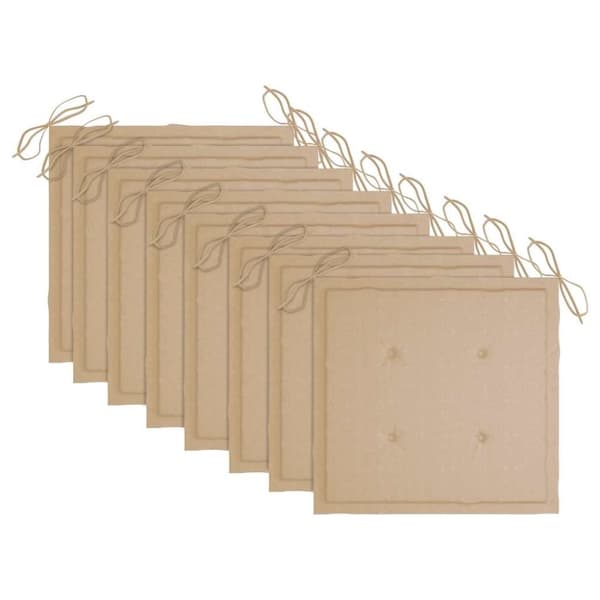 vidaXL Trädgårdsstolar med beige dynor 8 st massiv teak