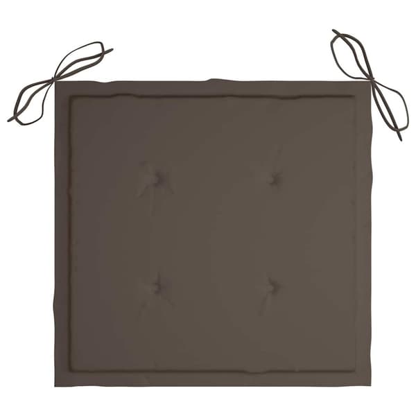 vidaXL Trädgårdsstolar 8 st med taupe dynor massiv teak