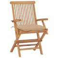Miniatyrbild 3 av 10: vidaXL Trädgårdsstolar med beige dynor 8 st massiv teak