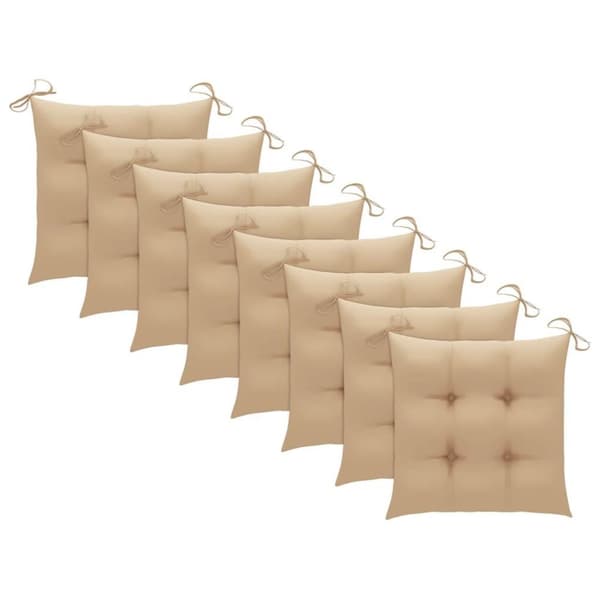 vidaXL Trädgårdsstolar med beige dynor 8 st massiv teak