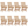 Miniatyrbild 1 av 10: vidaXL Trädgårdsstolar med beige dynor 8 st massiv teak