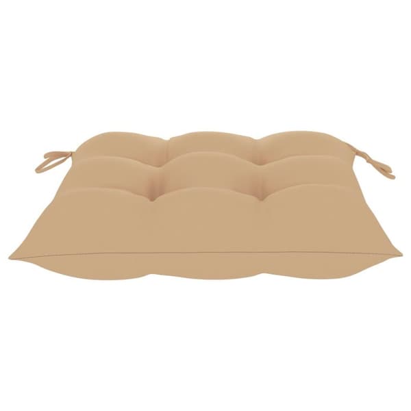 vidaXL Trädgårdsstolar med beige dynor 8 st massiv teak