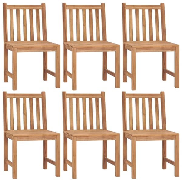 vidaXL Trädgårdsstolar 6 st med dynor massiv teak