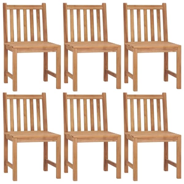 vidaXL Trädgårdsstolar 6 st med dynor massiv teak