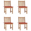 Miniatyrbild 1 av 10: vidaXL Trädgårdsstolar 4 st med dynor massiv teak