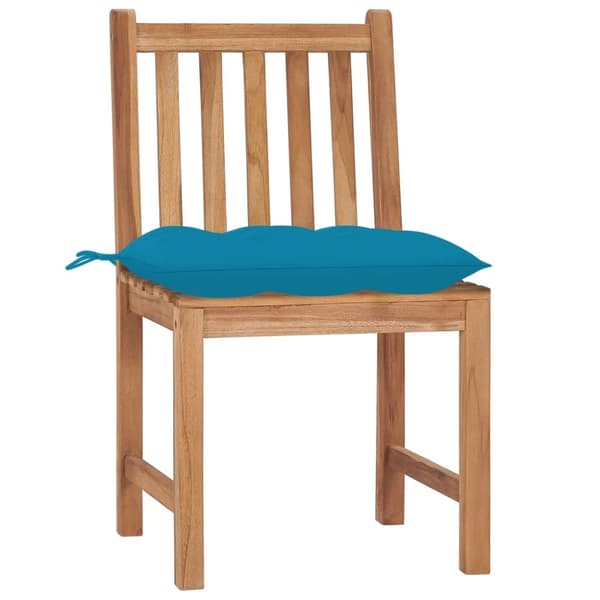 vidaXL Trädgårdsstolar 4 st med dynor massiv teak