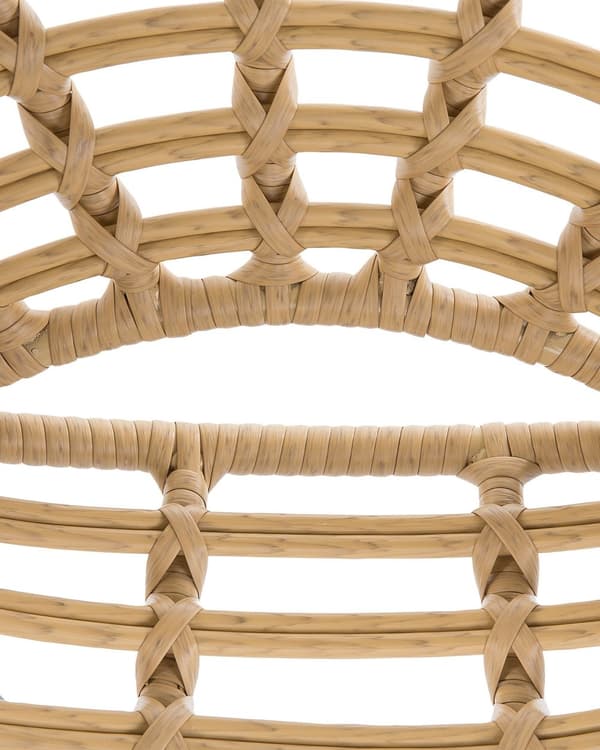 Havestole Beige Rattan og Sort Pulverlakerede Stålben sæt 71 x 80 cm Udendørs Altan Cafe Lounge med Retro Rund Flet Moderne Boho Design