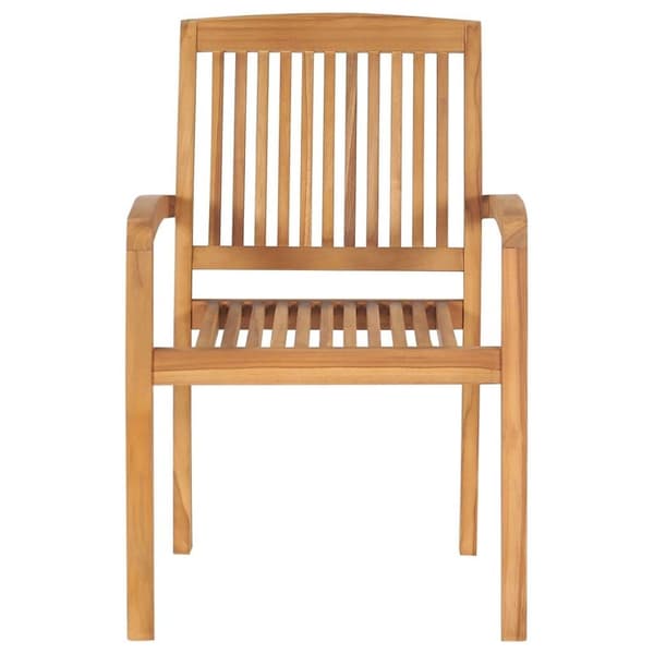 vidaXL Stapelbara trädgårdsstolar med dynor 6 st massiv teak