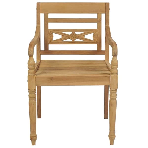 vidaXL Bataviastolar med dynor 4 st massiv teak