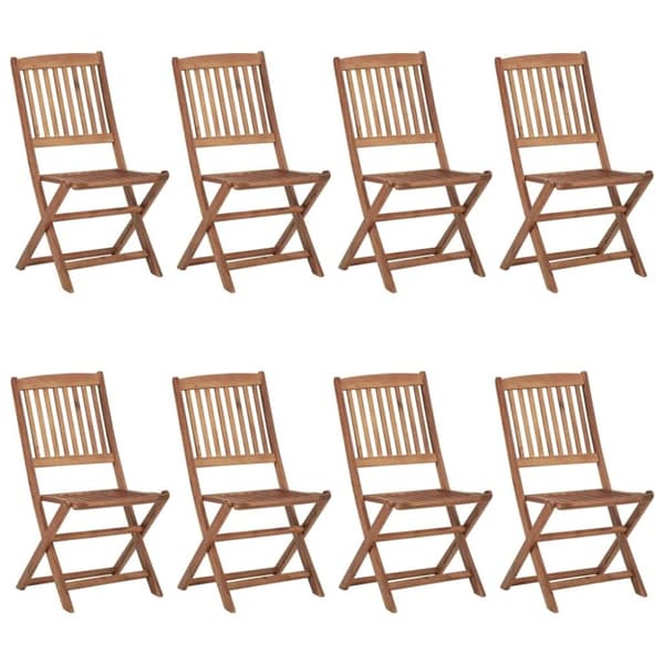 vidaXL foldbare havestole 8 stk. massivt akacietræ