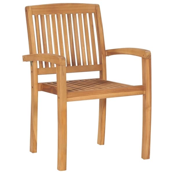 vidaXL Stapelbara trädgårdsstolar med dynor 6 st massiv teak