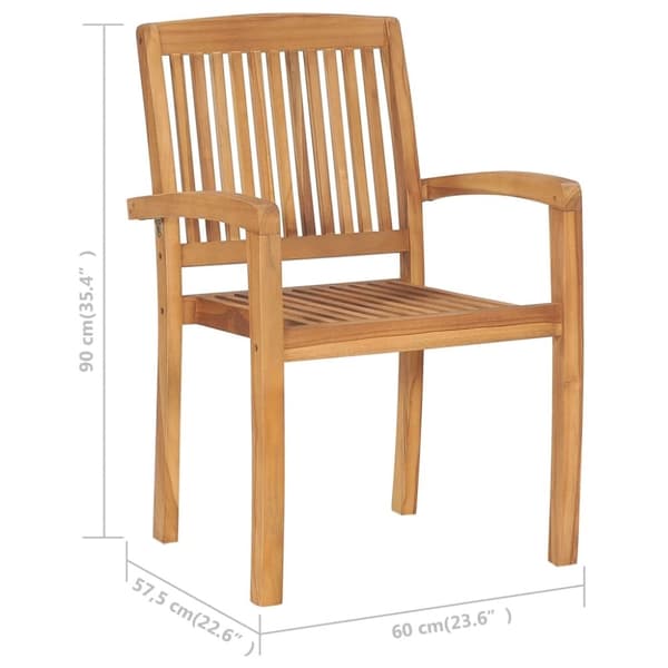 vidaXL Stablebare hagestoler 6 stk heltre teak
