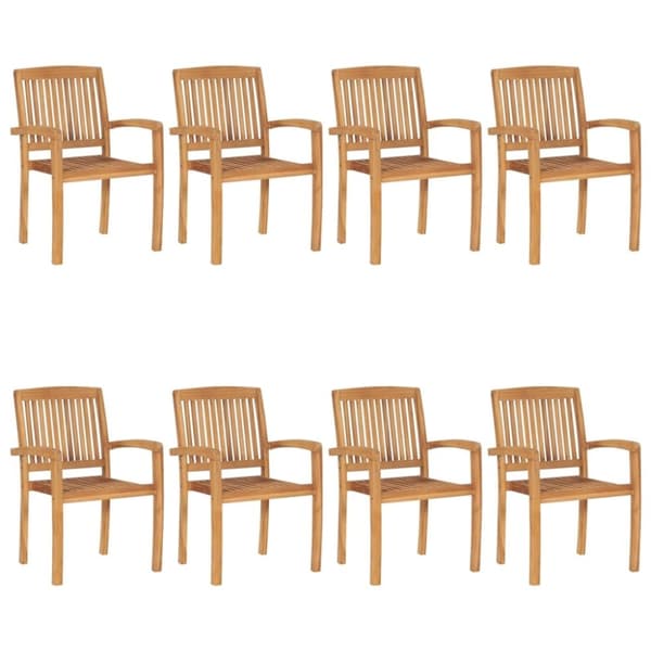 vidaXL Stablebare hagestoler 8 stk heltre teak