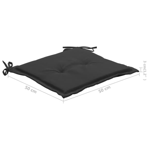 vidaXL Bataviastolar med dynor 6 st massiv teak
