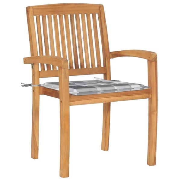 vidaXL Stapelbara trädgårdsstolar med dynor 8 st massiv teak