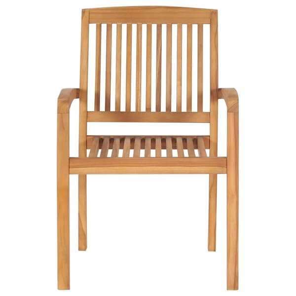 vidaXL Stapelbara trädgårdsstolar med dynor 8 st massiv teak