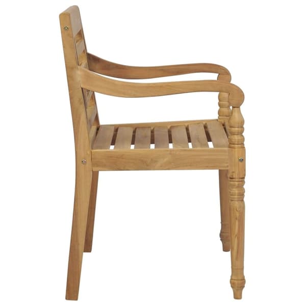 vidaXL Bataviastolar med dynor 8 st massiv teak