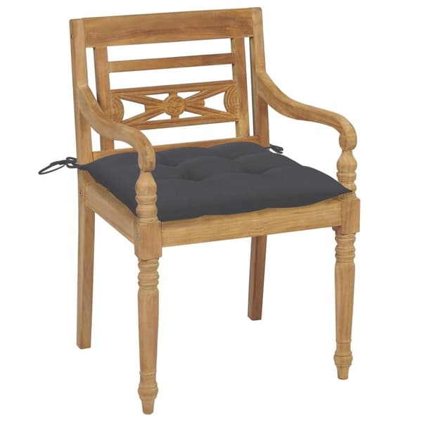 vidaXL Bataviastolar med dynor 8 st massiv teak
