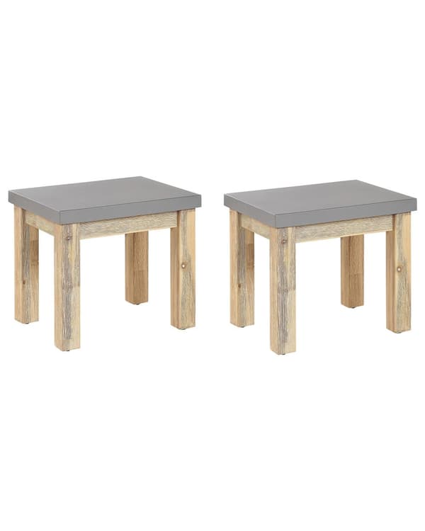 Puutarhajakkara harmaa 50 x 40 x 45 cm betoniefektillä ulkokäyttöön 2 kpl moderni tyyli