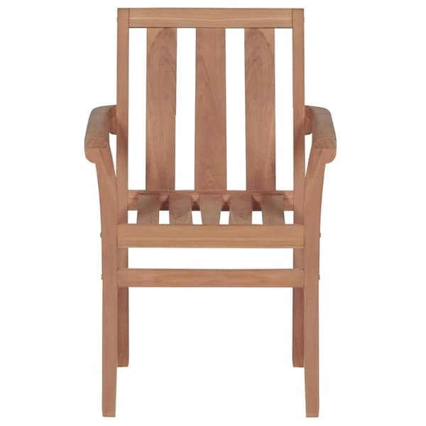 vidaXL Stapelbara trädgårdsstolar med dynor 6 st massiv teak