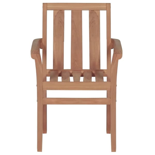 vidaXL Stapelbara trädgårdsstolar med dynor 8 st massiv teak