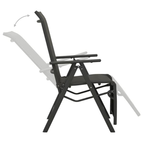 vidaXL positionsstole 2 stk. textilene og aluminium sort