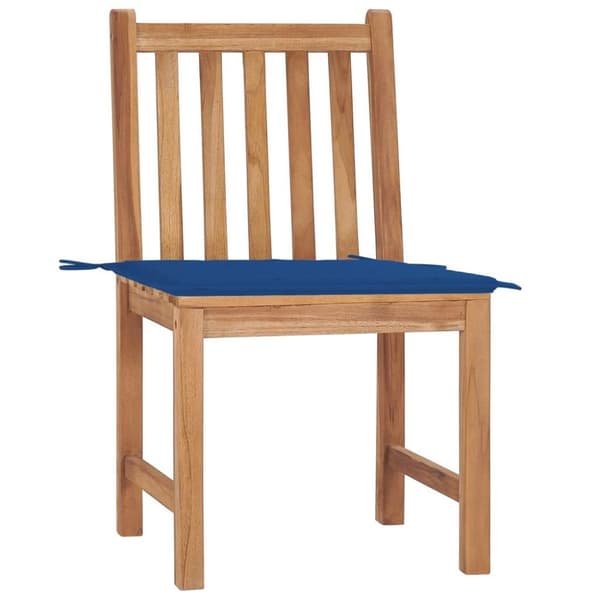 vidaXL Trädgårdsstolar 2 st med dynor massiv teak