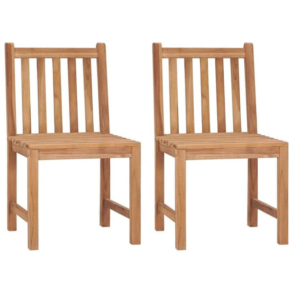 vidaXL Trädgårdsstolar 2 st med dynor massiv teak
