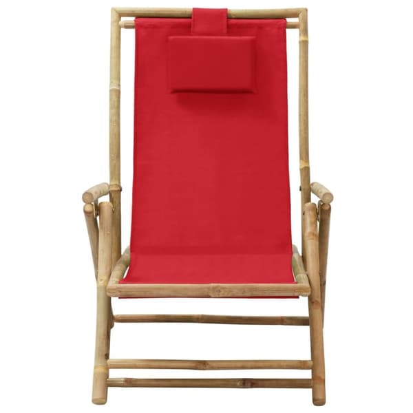 vidaXL Reclinerstol röd bambu och tyg