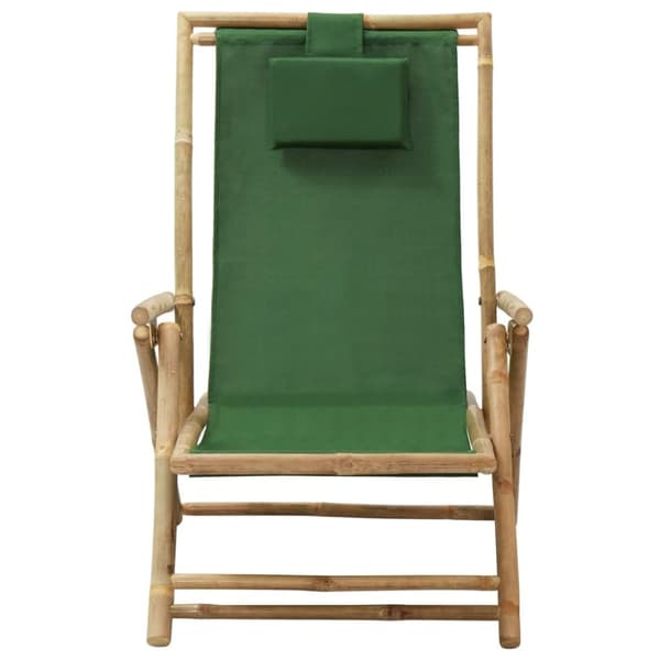 vidaXL Reclinerstol grön bambu och tyg